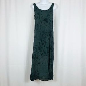 Language Silk blend sheer overlay sleeveless midi dress S